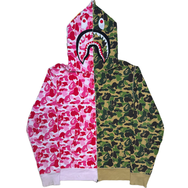 [L] Bape Split ABC Camo Shark Hoodie
