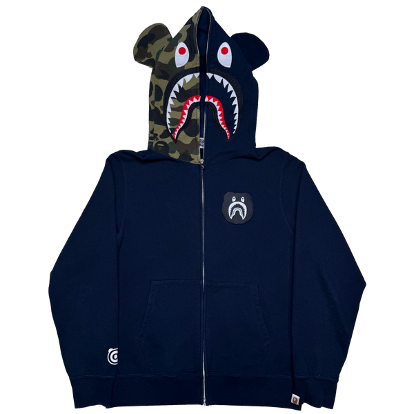 [L] Bape x Bearbrick Collab Shark Hoodie