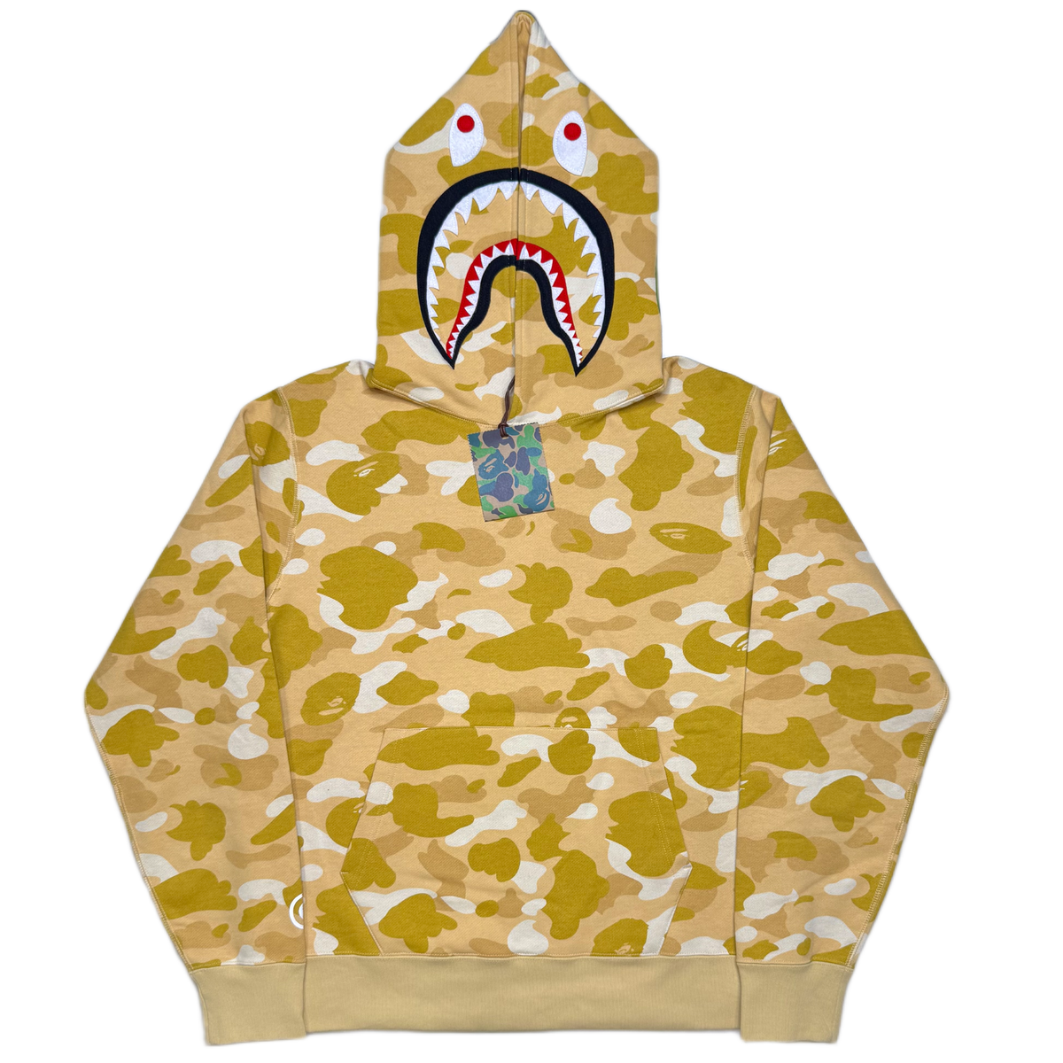 [L] DS Bape Gold Camo Shark Hoodie
