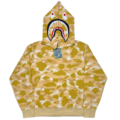 [L] DS Bape Gold Camo Shark Hoodie