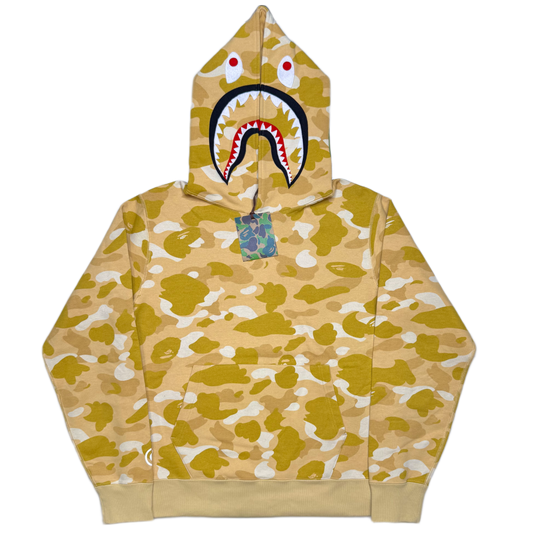 [L] DS Bape Gold Camo Shark Hoodie