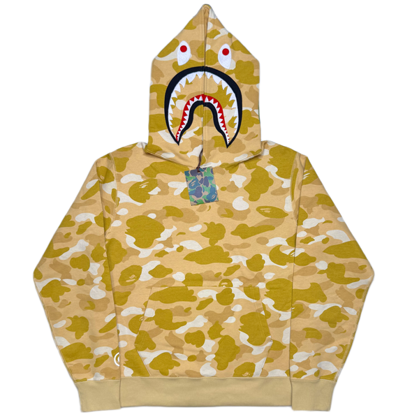 [L] DS Bape Gold Camo Shark Hoodie