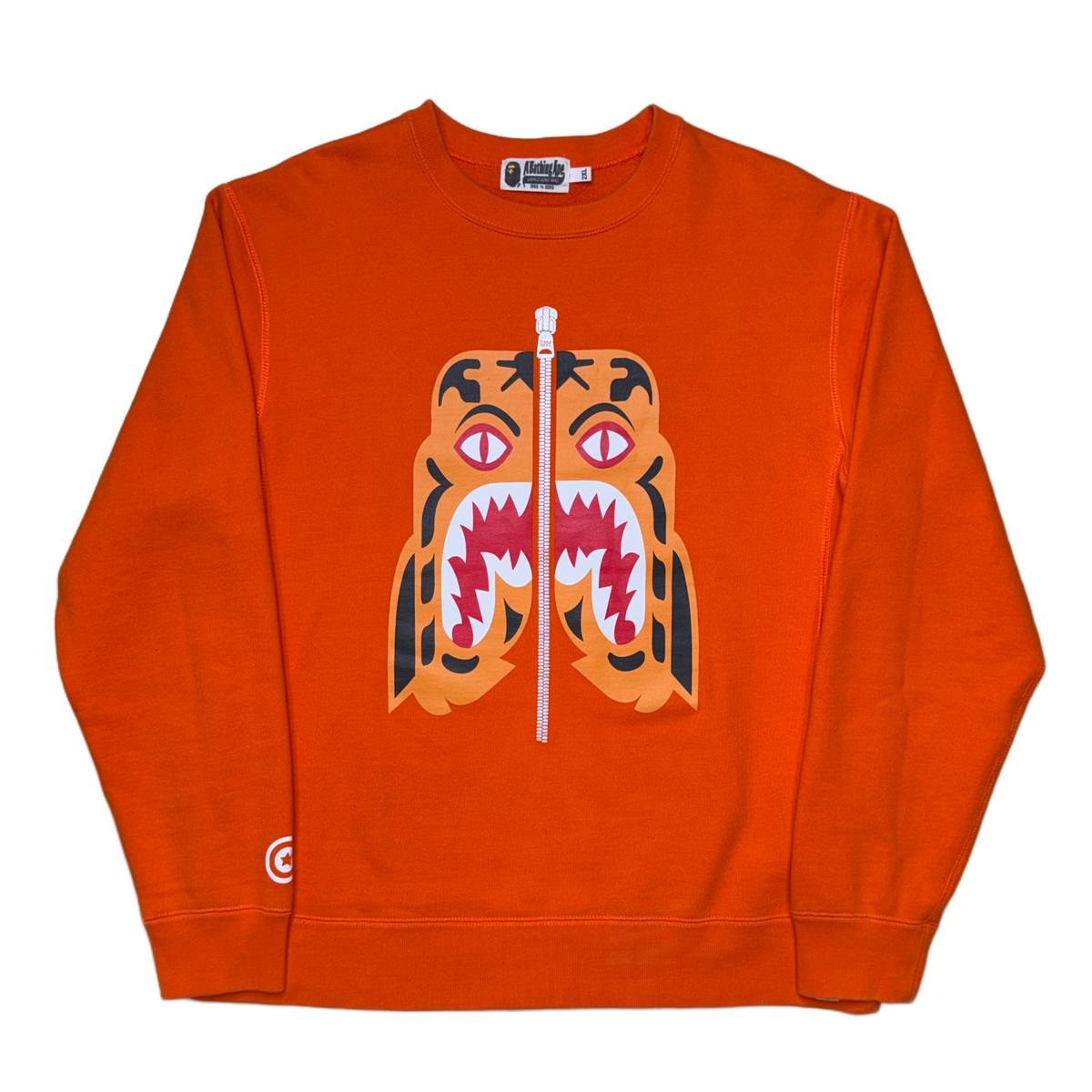 [2XL] Bape Orange Tiger Logo Sweatshirt