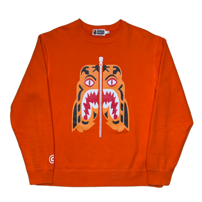 [2XL] Bape Orange Tiger Logo Sweatshirt