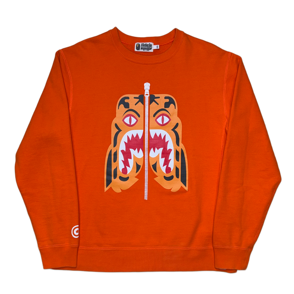 [2XL] Bape Orange Tiger Logo Sweatshirt