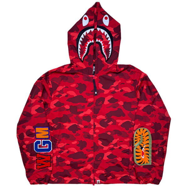 [2XL] Bape Full Red Camo Shark Jacket