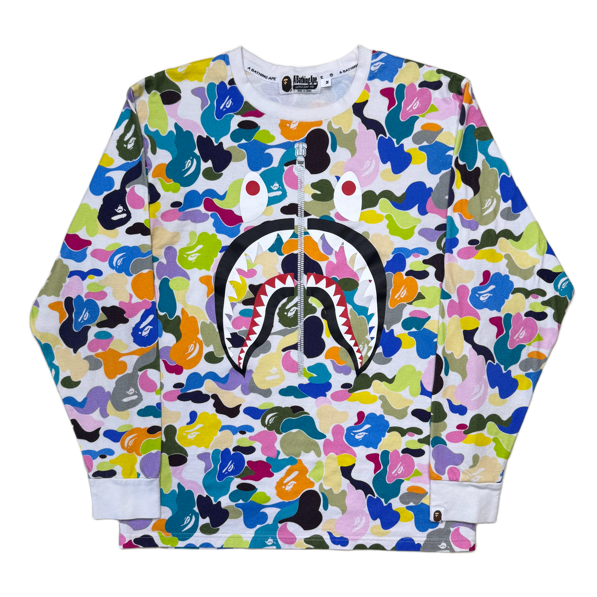[M] Bape Multi Camo Shark Longsleeve