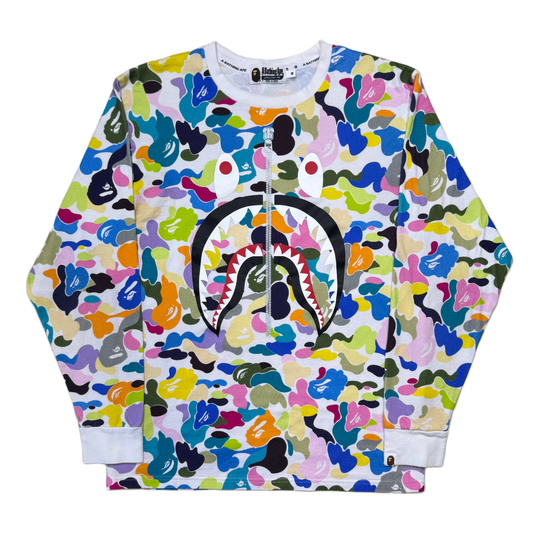 [M] Bape Multi Camo Shark Longsleeve