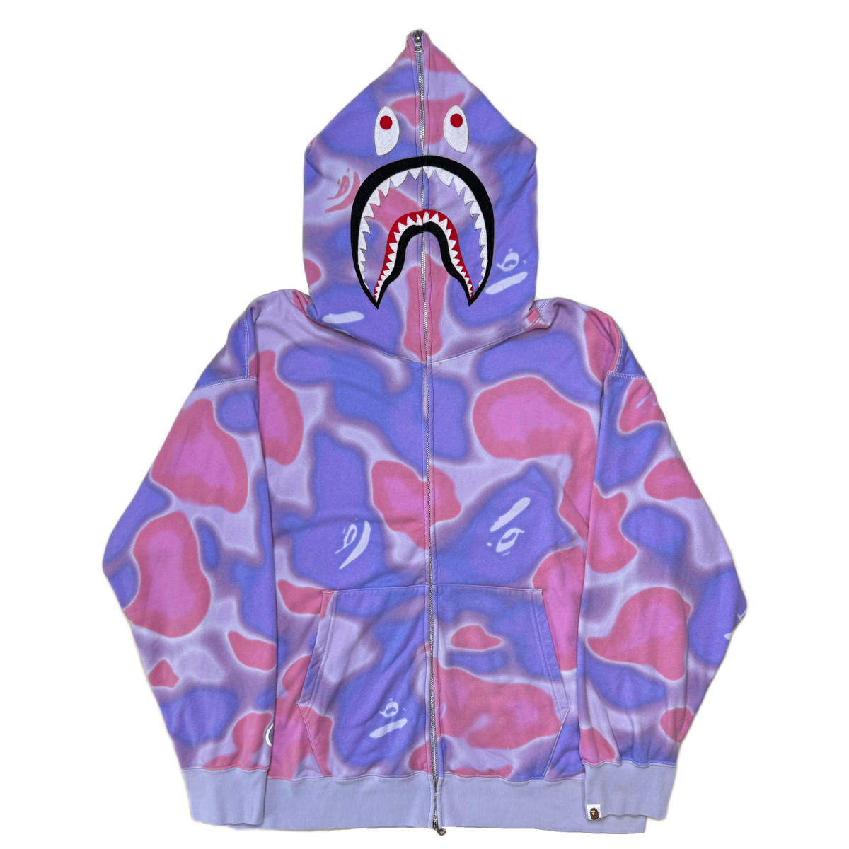 [2XL] Bape Liquid Camo Full-Zip Shark Hoodie