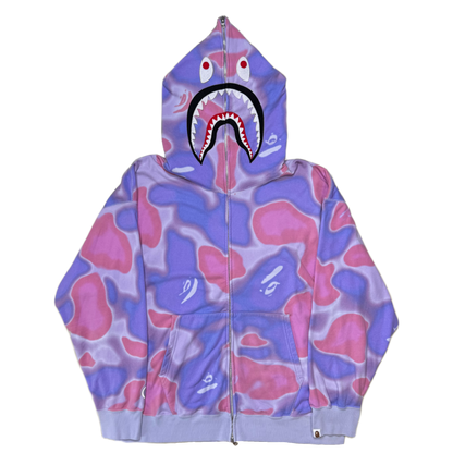 [2XL] Bape Liquid Camo Full-Zip Shark Hoodie