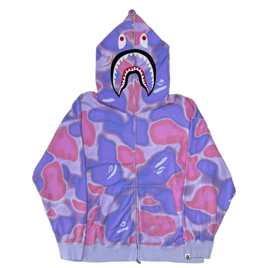 [2XL] Bape Liquid Camo Full-Zip Shark Hoodie