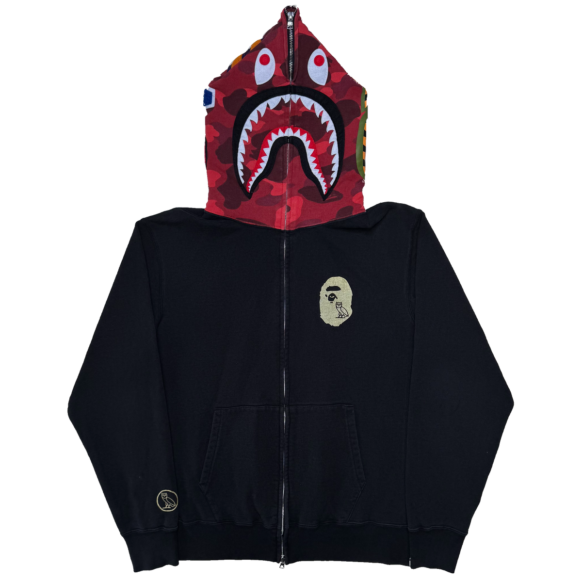 [XL] Bape x OVO Collab Full-Zip Shark Hoodie
