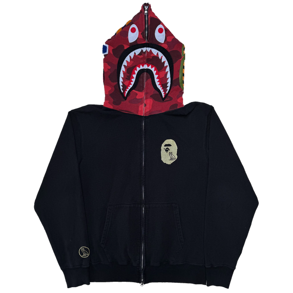 [XL] Bape x OVO Collab Full-Zip Shark Hoodie