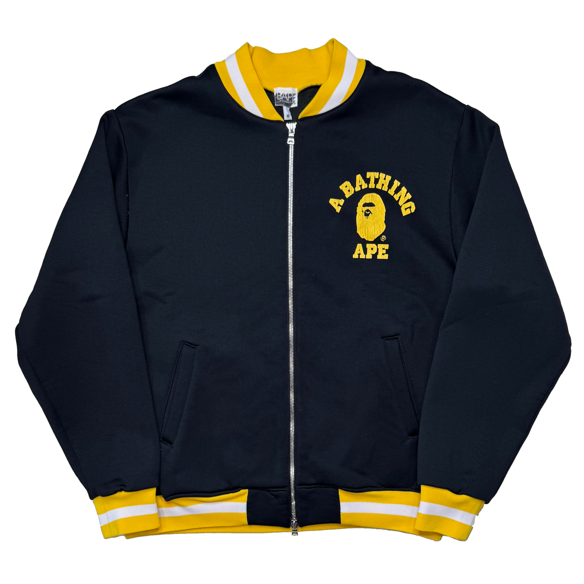 [M] OG Bape Yellow College Logo Zip-Up