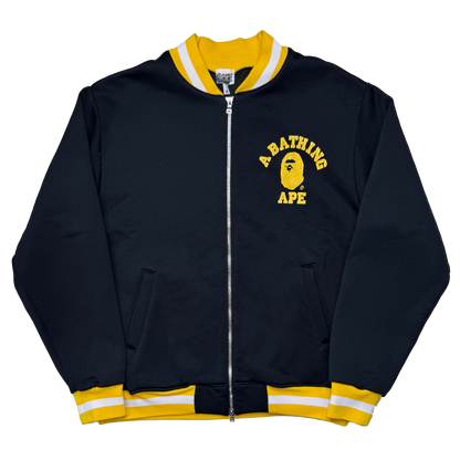 [M] OG Bape Yellow College Logo Zip-Up