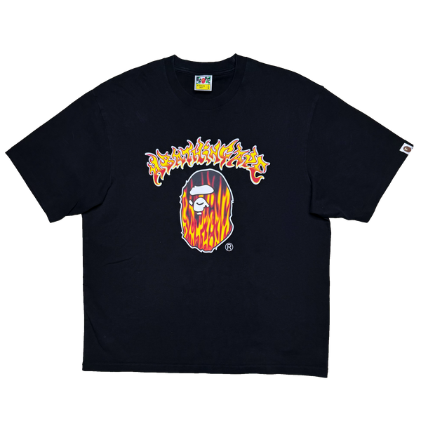 [L] OG Bape Flame Pattern Ape Tee