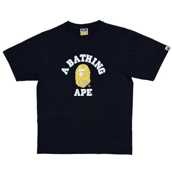 [XL] Bape Yellow Camo College Logo Tee