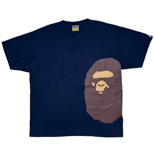 [2XL] Bape Navy Side Ape Tee