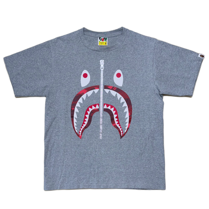 [M] Bape Red Camo Shark Tee