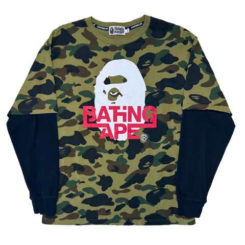 [M] OG Bape 1st Camo Layered Longsleeve Tee