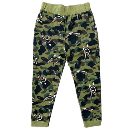 [L] Bape Green Shark Camo Sweatpants
