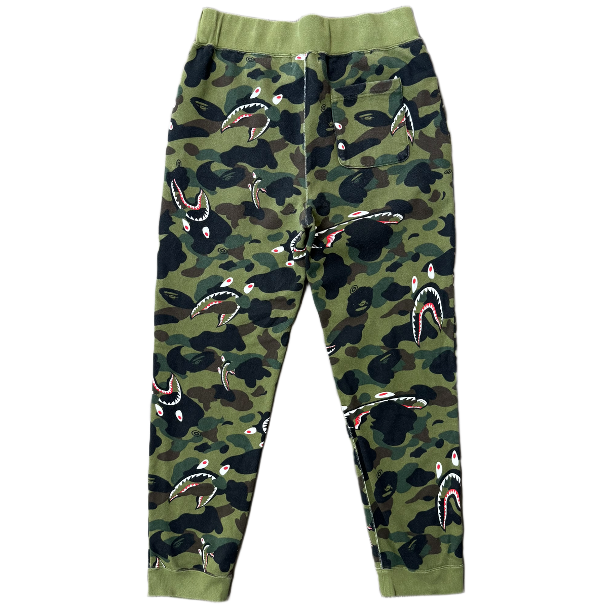 [L] Bape Green Shark Camo Sweatpants