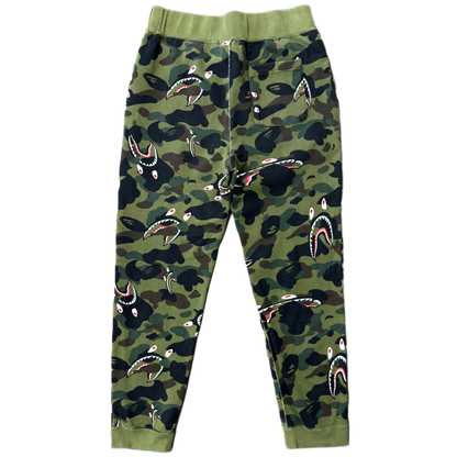 [L] Bape Green Shark Camo Sweatpants