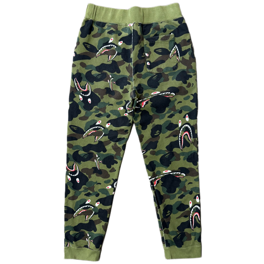 [L] Bape Green Shark Camo Sweatpants