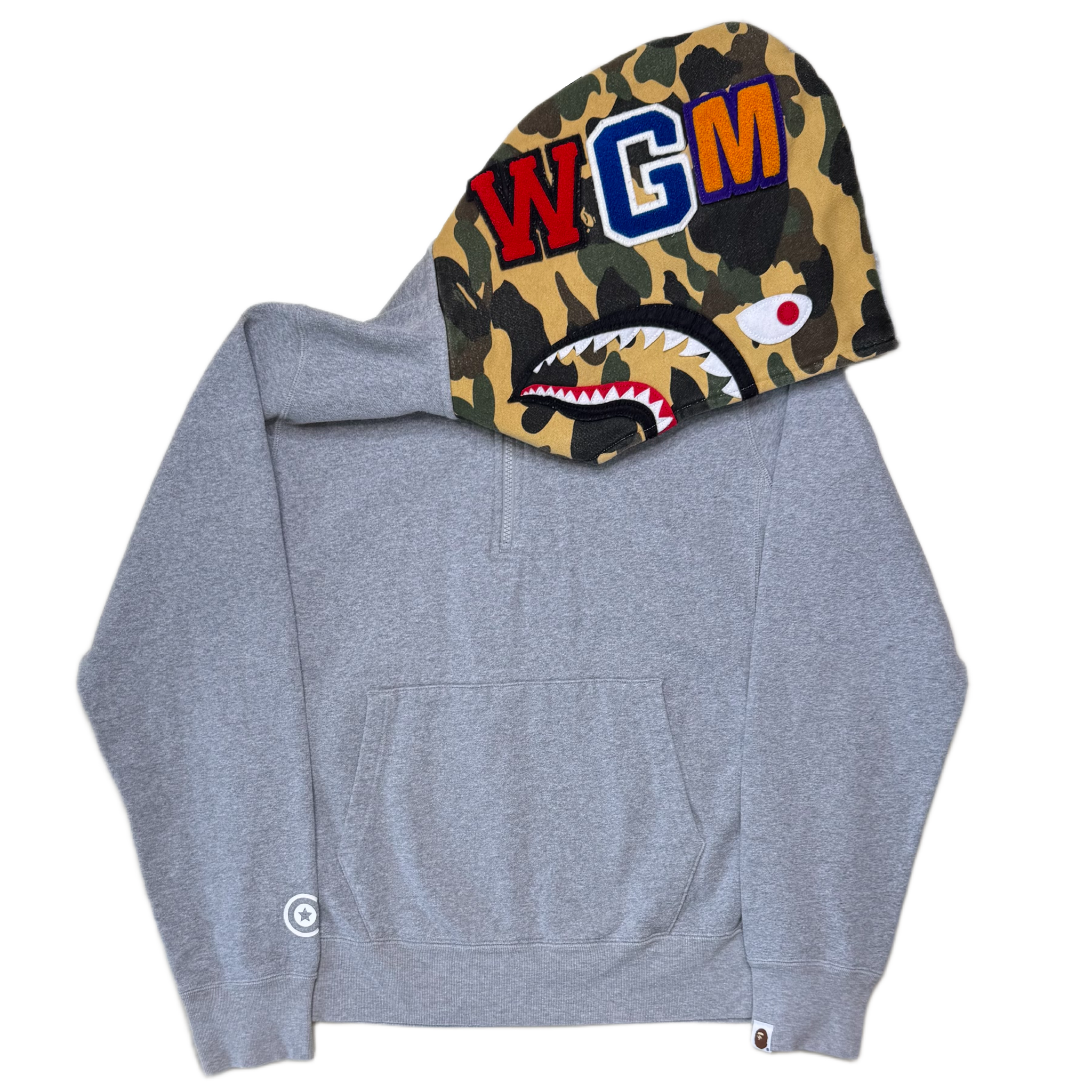 [M] Bape 1st Camo Half-Zip Shark Hoodie