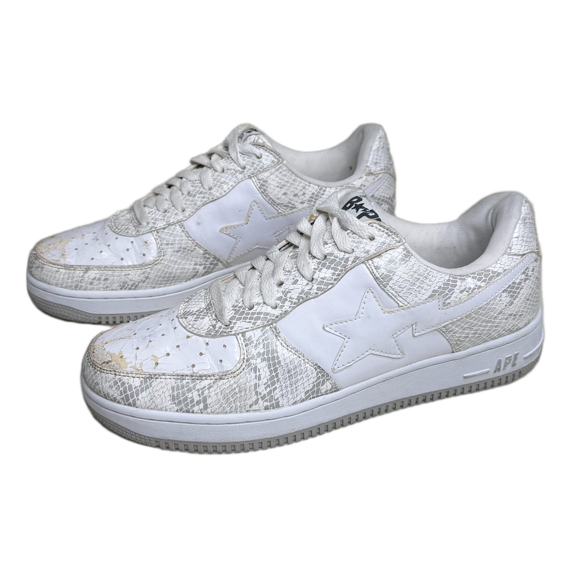 [11] Bape White Snakeskin Bapestas