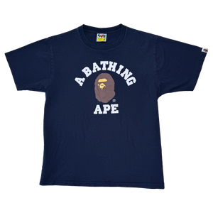 [M] Bape Navy College Logo Tee