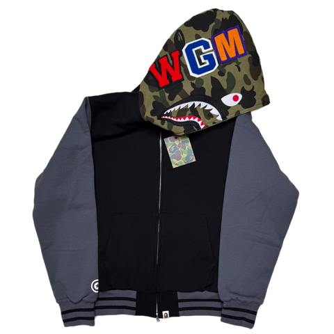 [L] DS Bape Half Camo Shark Hoodie Jacket