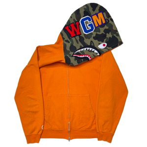 [2XL] Bape Half Camo Orange Shark Hoodie