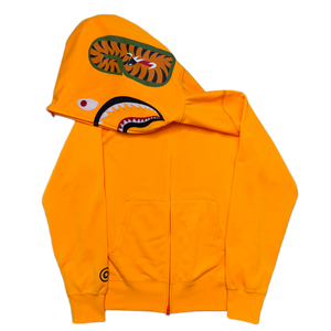 [L] DS Bape Neon Full-Zip Shark Hoodie