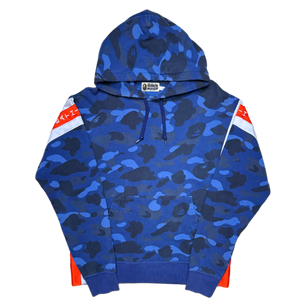[L] Bape Blue 1st Camo Pullover Hoodie