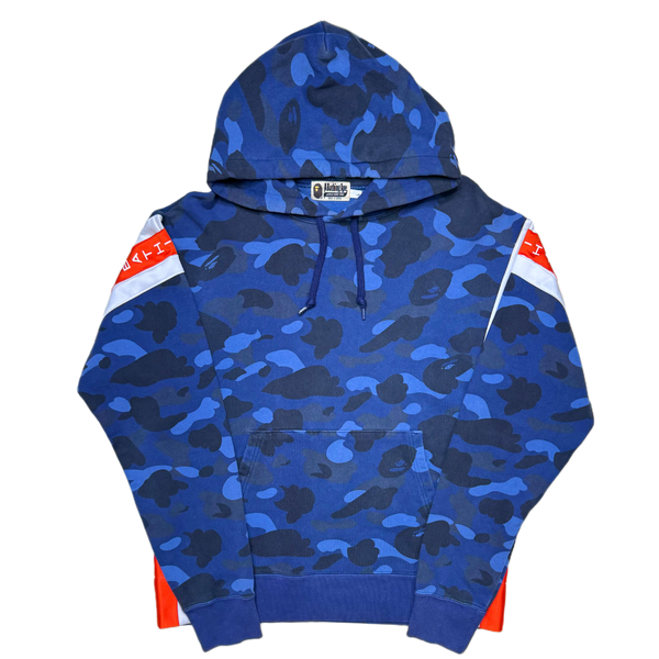 [L] Bape Blue 1st Camo Pullover Hoodie