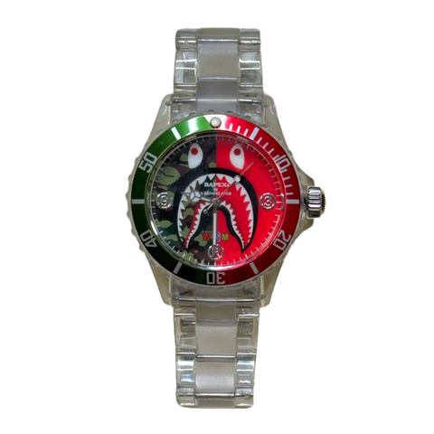 Bape Land Clear Shark Bapex Watch