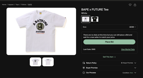 [M] Bape x Future Collab College Logo Tee