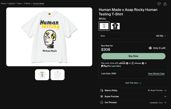 [2XL] Human Made x A$AP Rocky Collab Tee