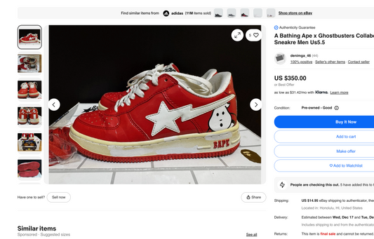 [6.5] Bape x Ghostbusters Collab Bapestas