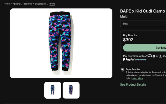 [XL] Bape x Kid Cudi Collab Sweatpants