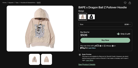 [M] Bape x DragonBall Z Collab Hoodie