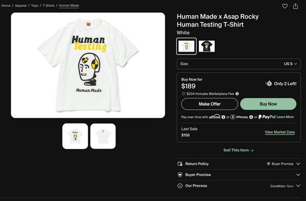 [S] Human Made x A$AP Rocky Testing Tee
