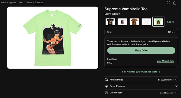 [L] Supreme Vampirella Logo Tee