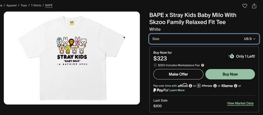 [S] OG Bape x Stray Kids Collab Tee