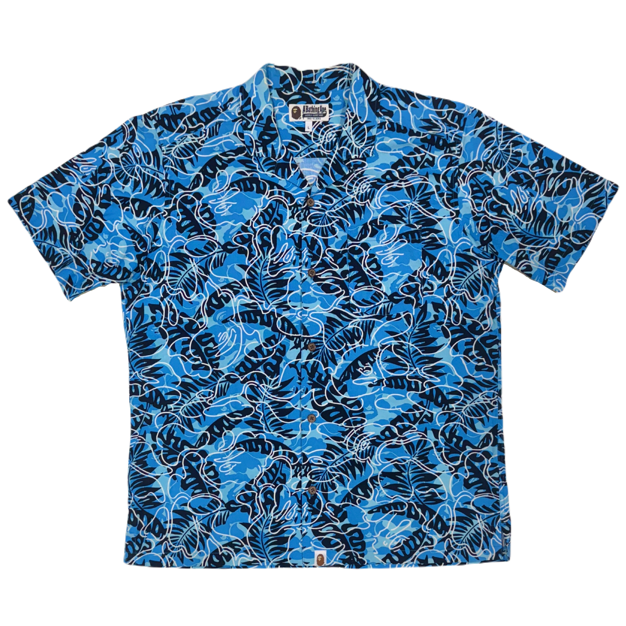 [L] Bape Tropical Camo Button Up