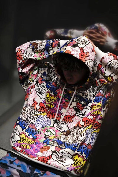 [S] DS Bape Graffiti Pattern Hoodie