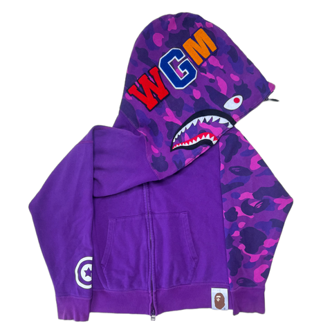 [M] OG Bape Giant Half Camo Shark Hoodie