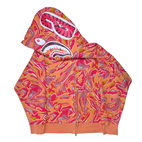 [M] OG Bape Marbling Camo Shark Hoodie