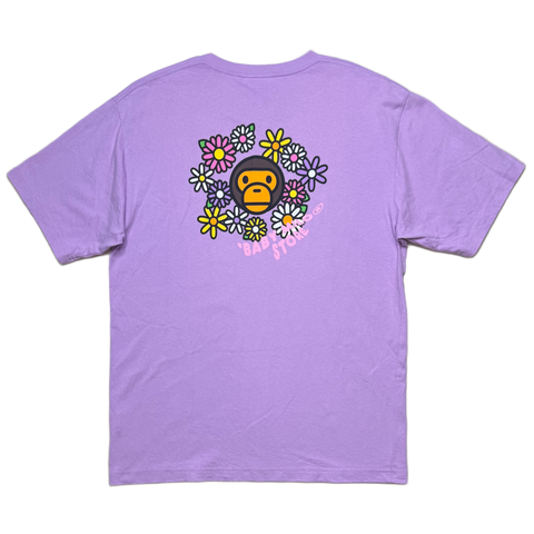 [XL] Bape Embroidered Lavender Milo Tee